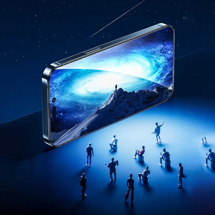iPhone 14 Plus Tam Kaplamalı Ekran Koruyucu - Benks 0.3mm V Pro