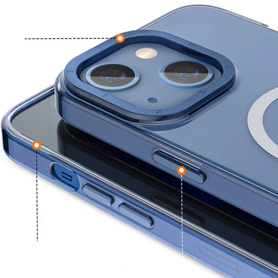 iPhone 14 Plus MagSafe Uyumlu Şeffaf Kılıf - Youngkit Coloured Glaze