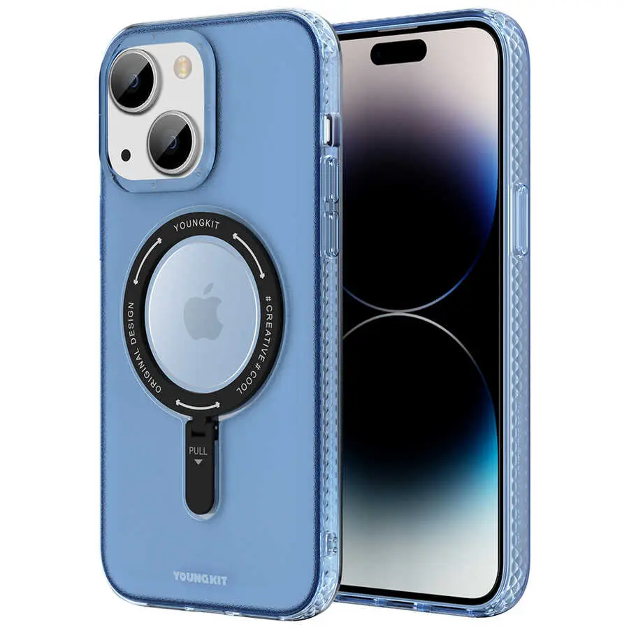 iPhone 14 Plus MagSafe Uyumlu Şeffaf Kılıf - Youngkit Rock Serisi