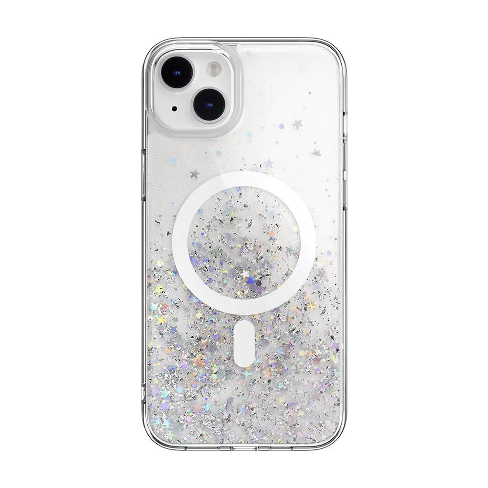 iPhone 14 Plus MagSafe Uyumlu Şeffaf Simli Kılıf - Switcheasy Starfield-M