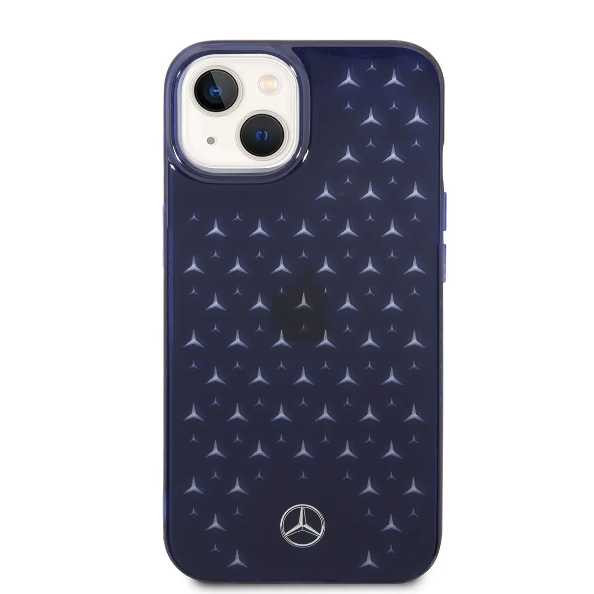 iPhone 14 Plus Şeffaf Kılıf, Mercedes Benz Yıldız Desenli - Mavi
