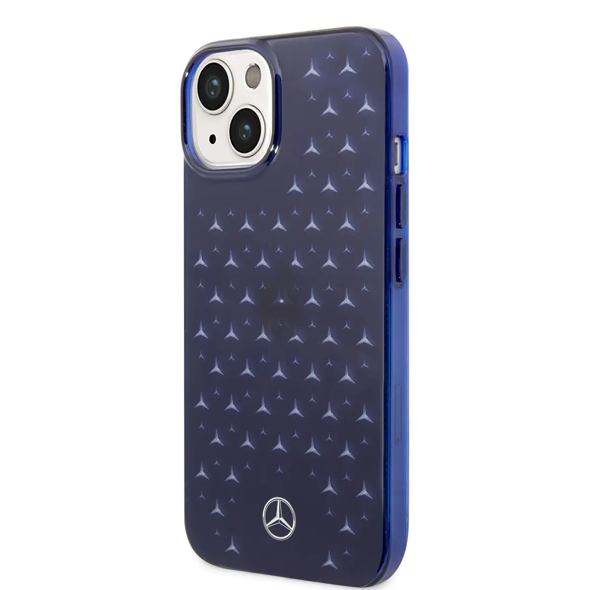 iPhone 14 Plus Şeffaf Kılıf, Mercedes Benz Yıldız Desenli - Mavi