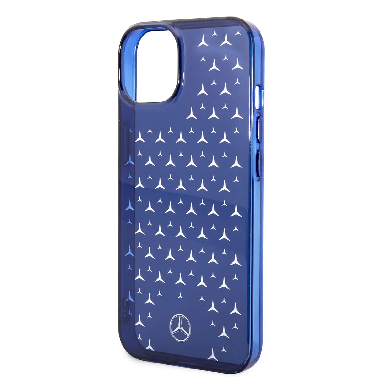 iPhone 14 Plus Şeffaf Kılıf, Mercedes Benz Yıldız Desenli - Mavi