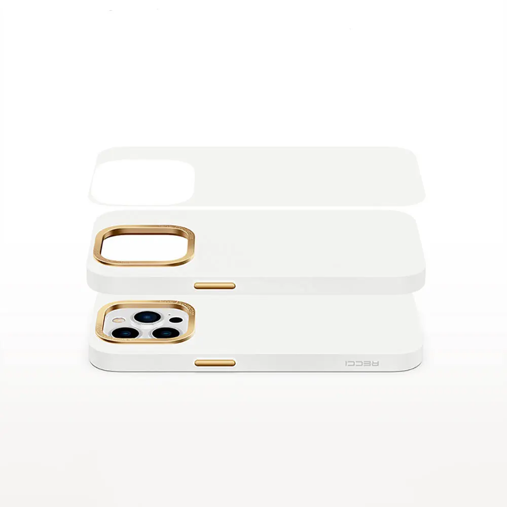 iPhone 14 Plus Metal Kamera Çerçeveli Kılıf - Recci Glaze Serisi