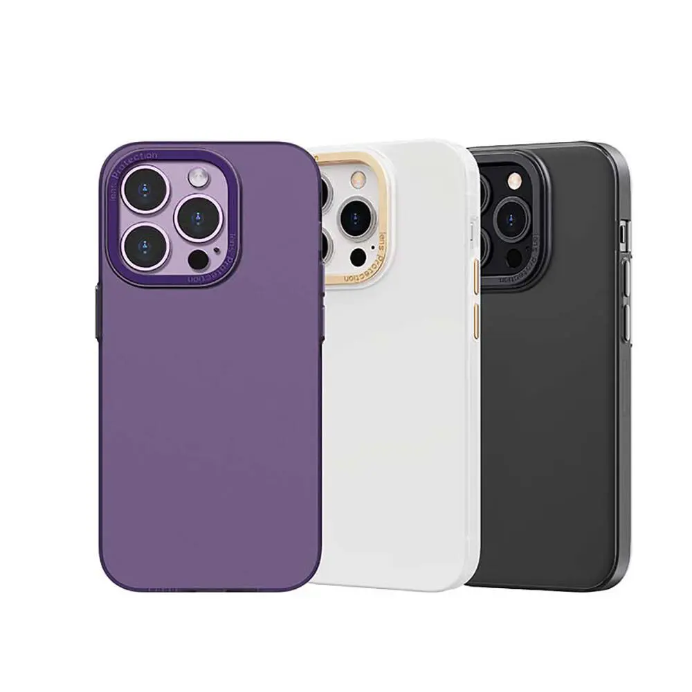 iPhone 14 Plus Metal Kamera Çerçeveli Kılıf - Recci Glaze Serisi