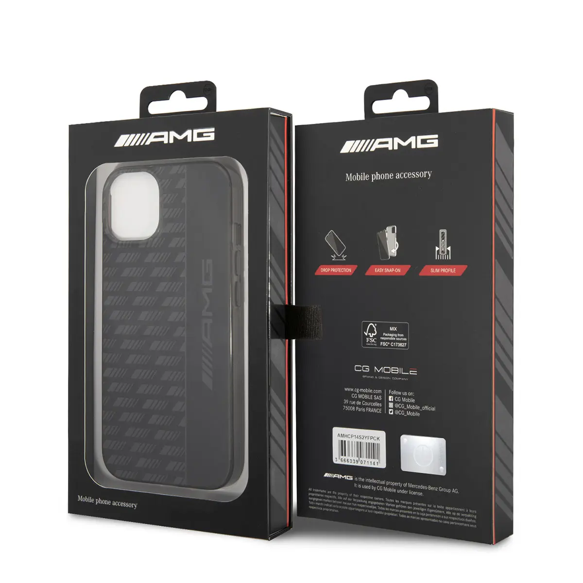 iPhone 14 Plus Buzlu PC Karbon Desenli Kılıf - AMG Frosted