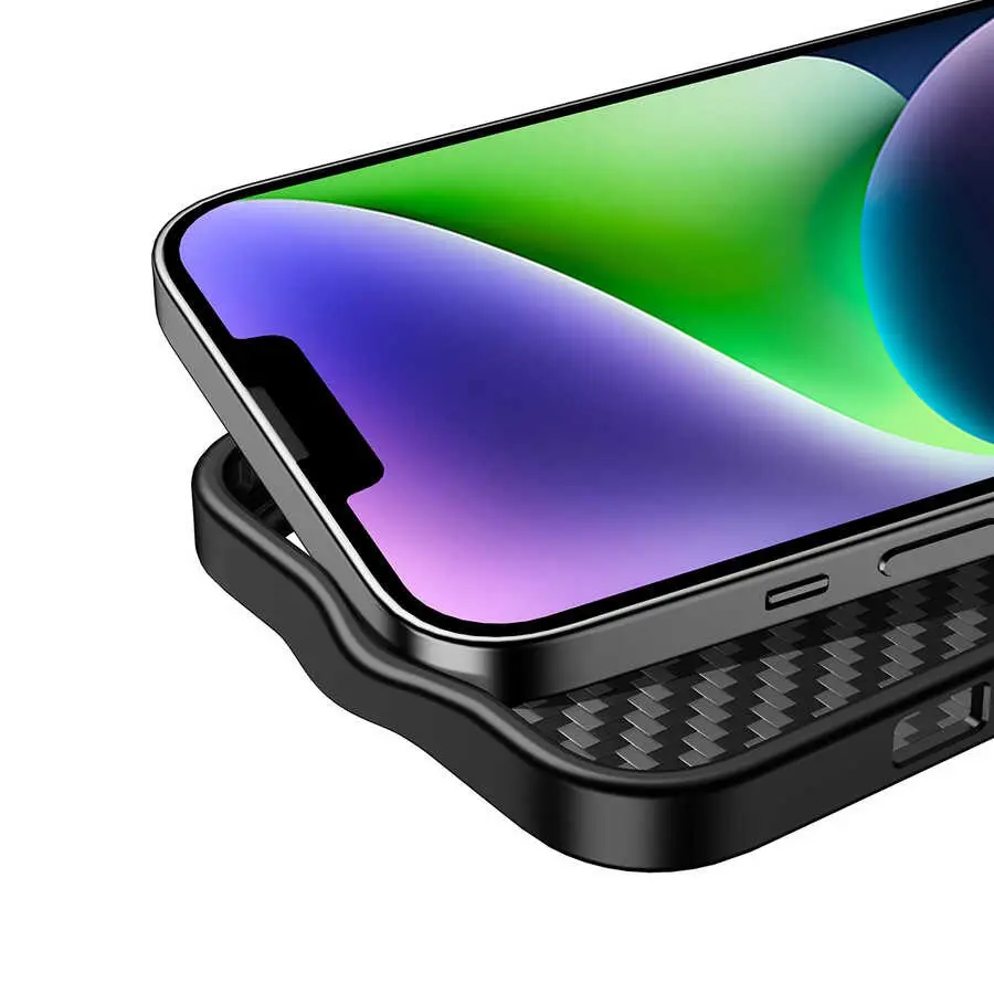 iPhone 14 Plus MagSafe Uyumlu Aramid Karbon Fiber Kılıf - Wlons Radison