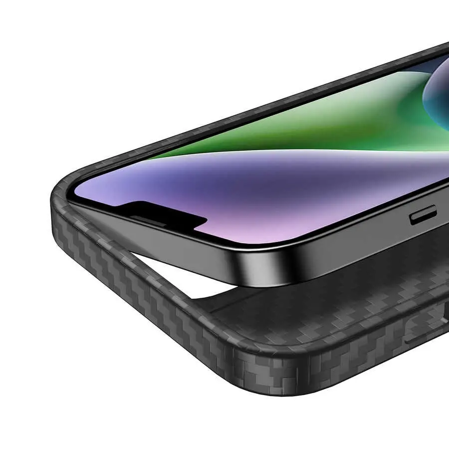iPhone 14 Plus MagSafe Uyumlu Aramid Karbon Fiber Kılıf - Wlons Radison