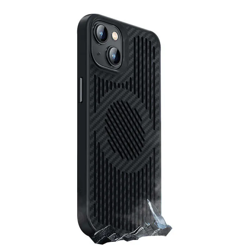 iPhone 14 Plus MagSafe Uyumlu Kevlar Karbon Kılıf - Benks Magnetic Cooling