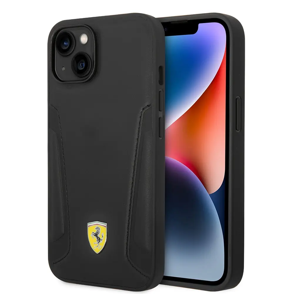 iPhone 14 Plus MagSafe Uyumlu Deri Detaylı Kılıf - Ferrari Lisanslı