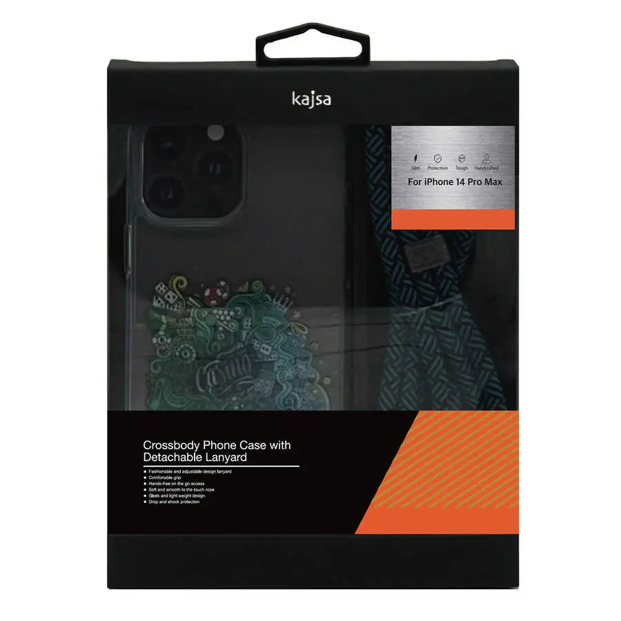 iPhone 14 Plus Şeffaf Desenli İp Askılı Kılıf - Kajsa Missy And Match