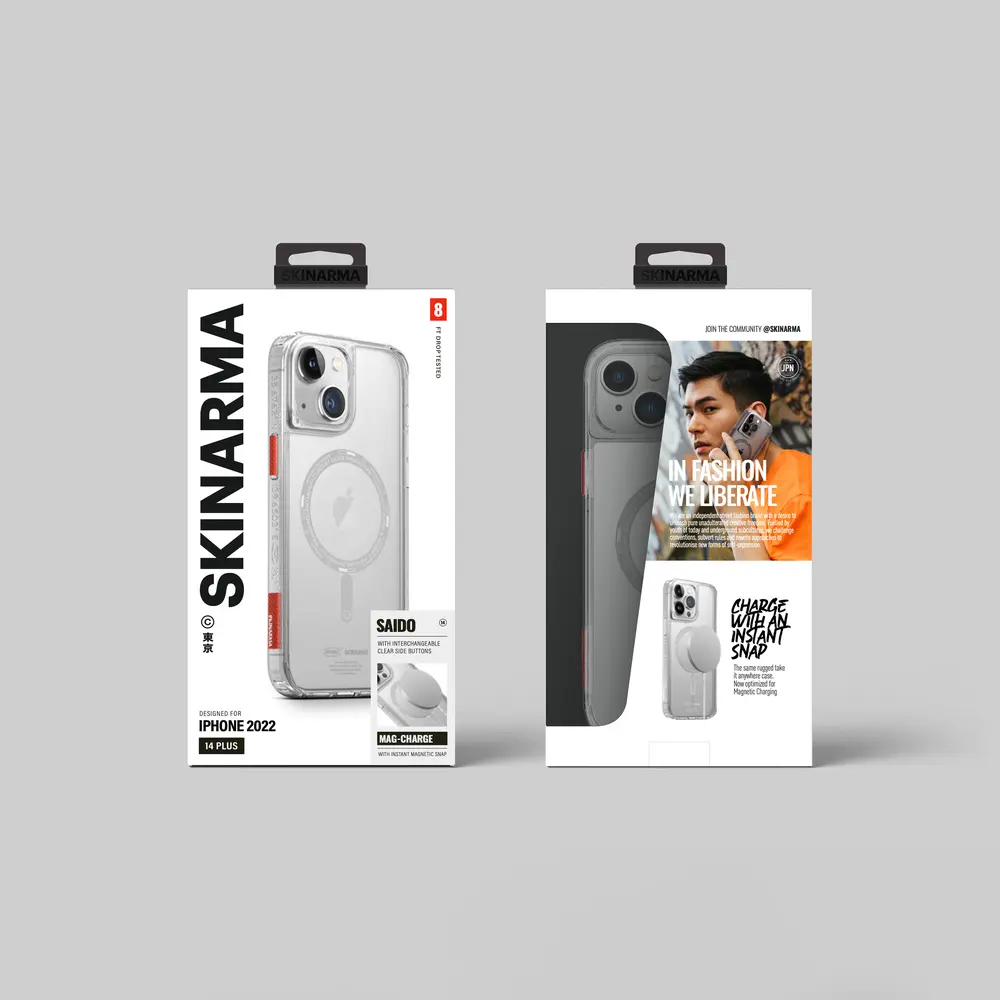 iPhone 14 Plus MagSafe Uyumlu Şeffaf Kılıf - Skinarma Saido