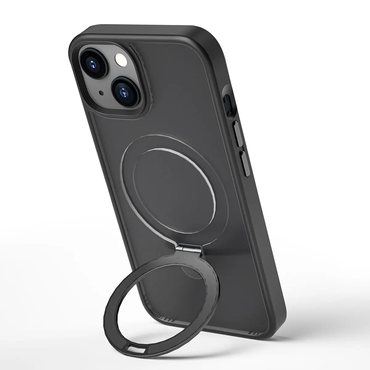 iPhone 14 Plus MagSafe Uyumlu Mat Transparan Standlı Kılıf - Wiwu ZMM-010