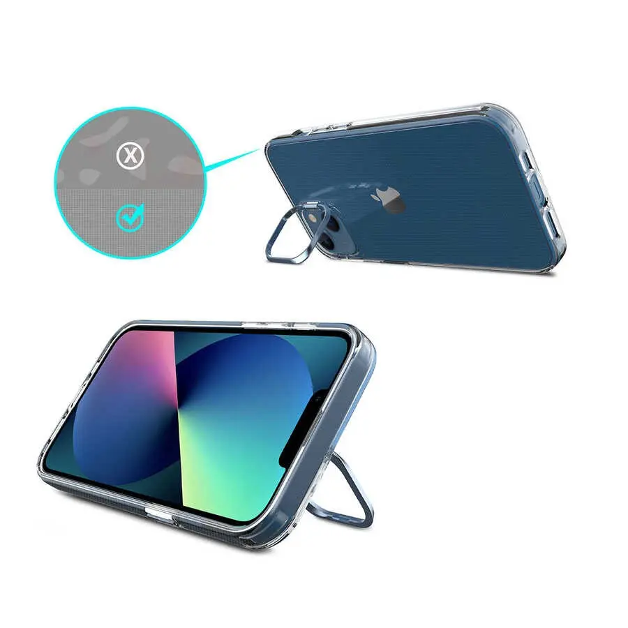 iPhone 14 Plus Şeffaf MagSafe Uyumlu Standlı Kılıf - Zore Skuba