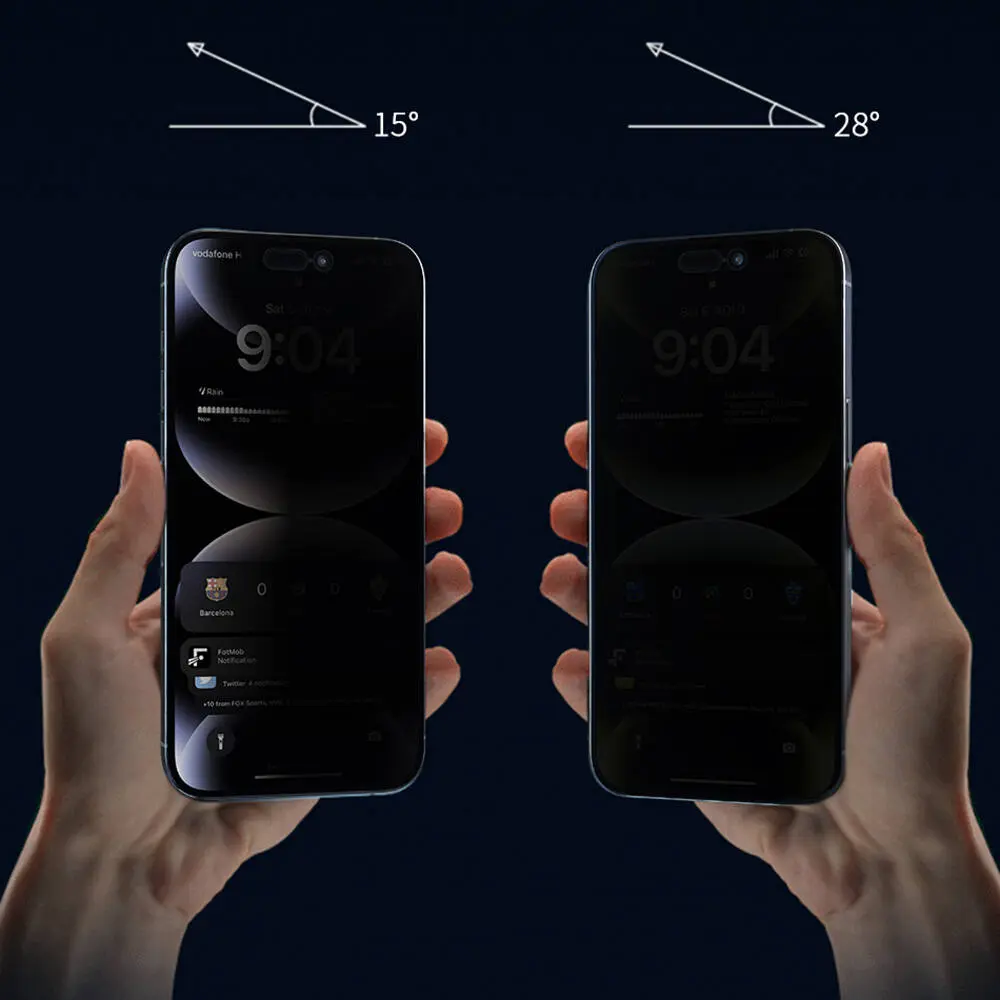 iPhone 14 Plus Gizlilik Filtreli Temperli Cam Ekran Koruyucu - Wiwu Wi-SQ009