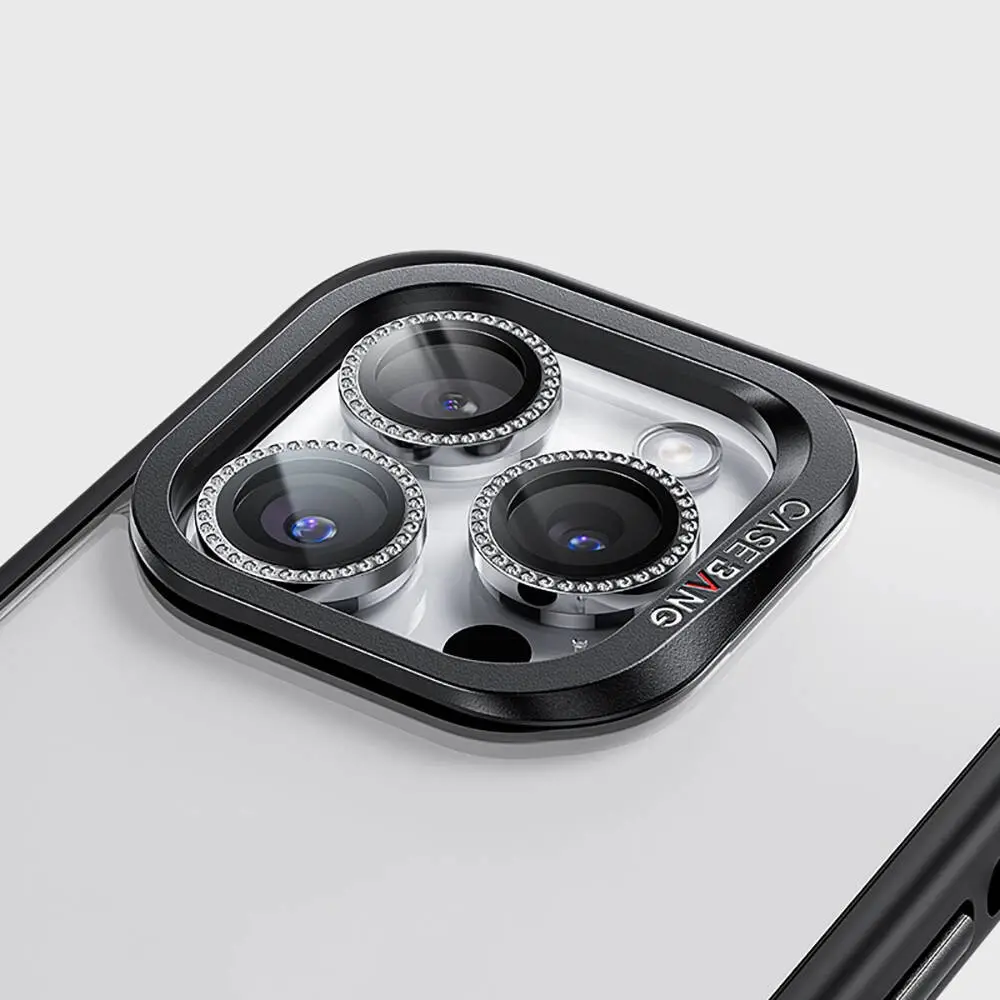 iPhone 14 Pro Kamera Lens Koruyucu, Taşlı Tasarım - Casebang Gem