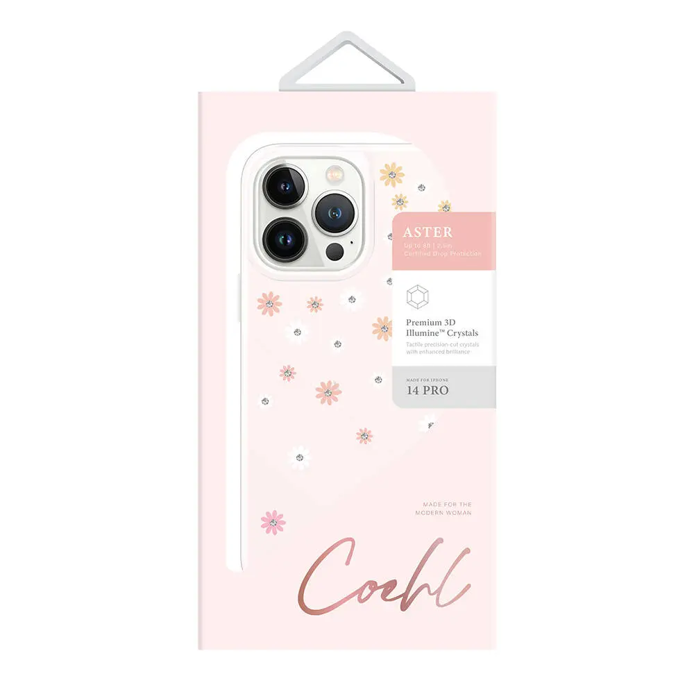 iPhone 14 Pro Çiçek Desenli Taşlı Kılıf - Coehl Aster