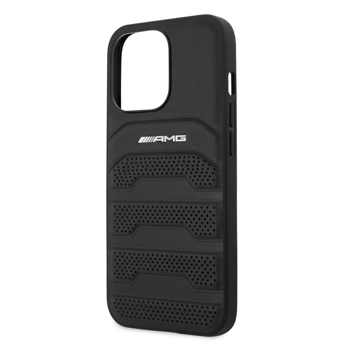 iPhone 14 Pro Deri Çizgili Kabartmalı Kılıf - AMG Leather