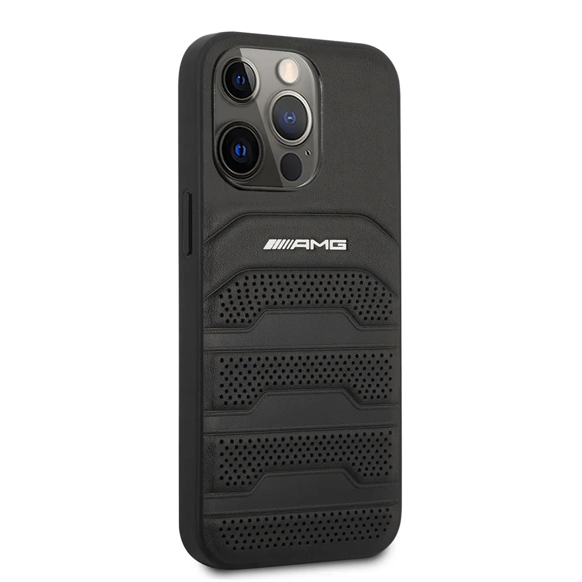 iPhone 14 Pro Deri Çizgili Kabartmalı Kılıf - AMG Leather