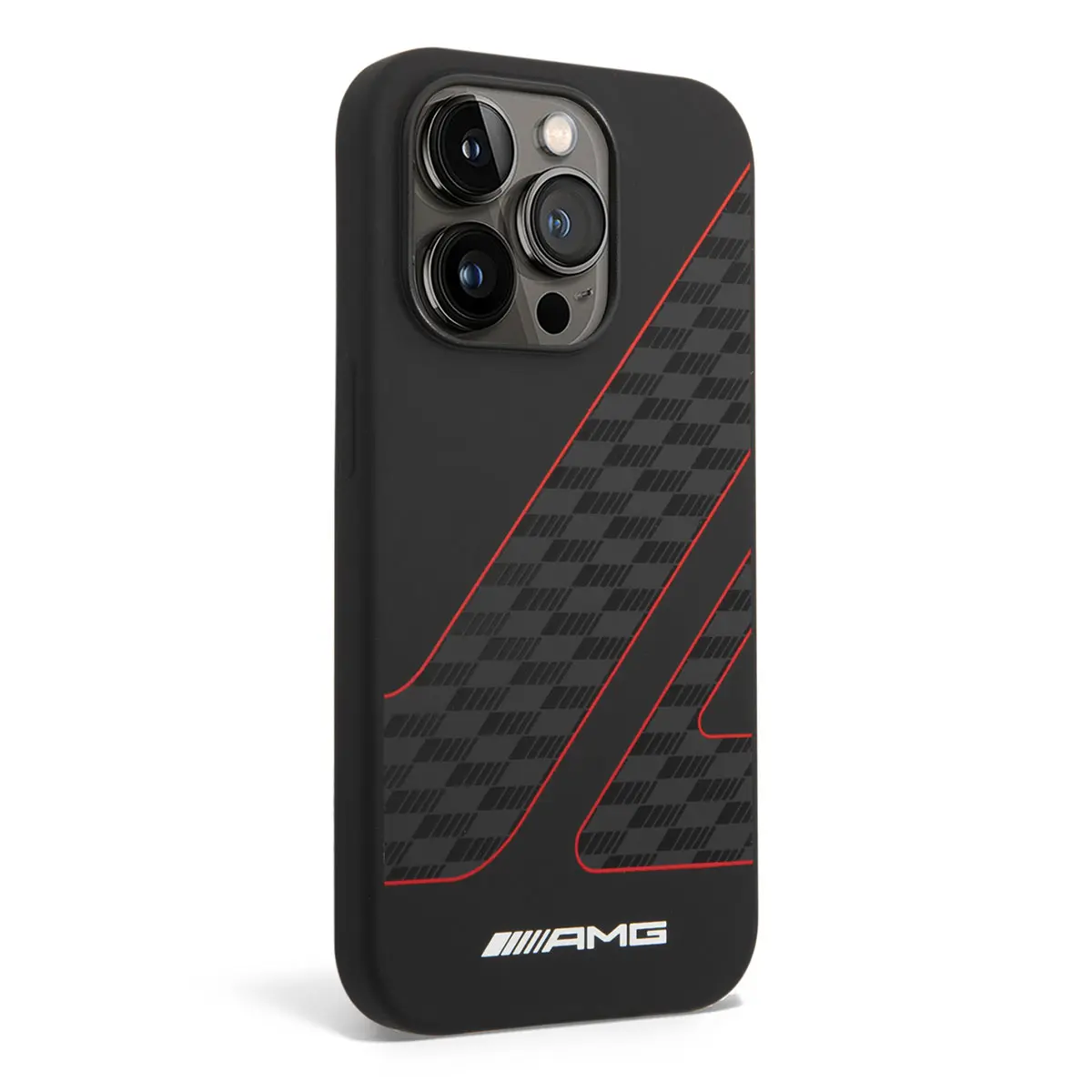 iPhone 14 Pro Liquid Silikon Damalı Bayrak Desenli Kılıf - AMG