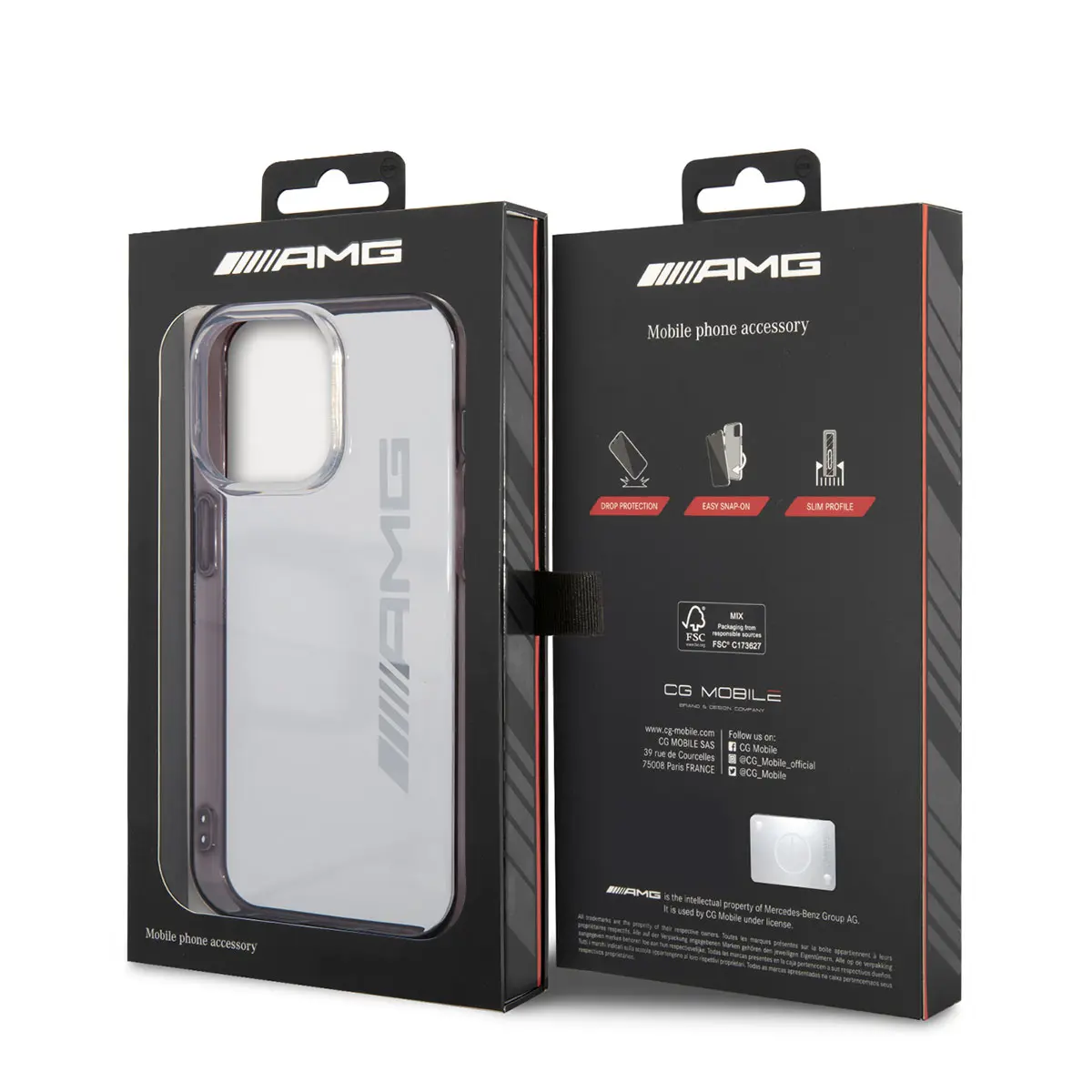 iPhone 14 Pro Şeffaf Siyah Çerçeveli Kılıf - AMG