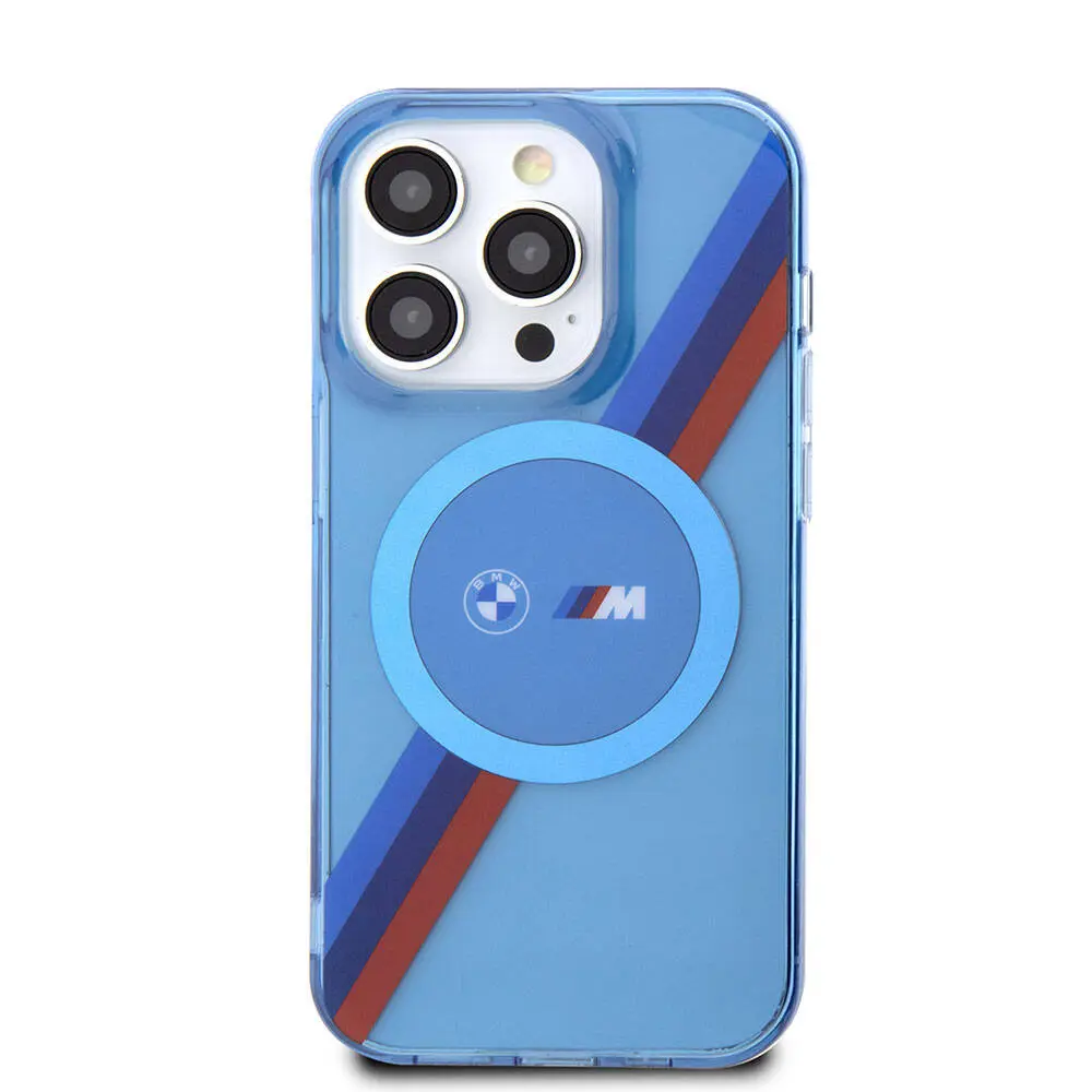 iPhone 14 Pro MagSafe Uyumlu Şeffaf Kılıf - BMW M Tricolor