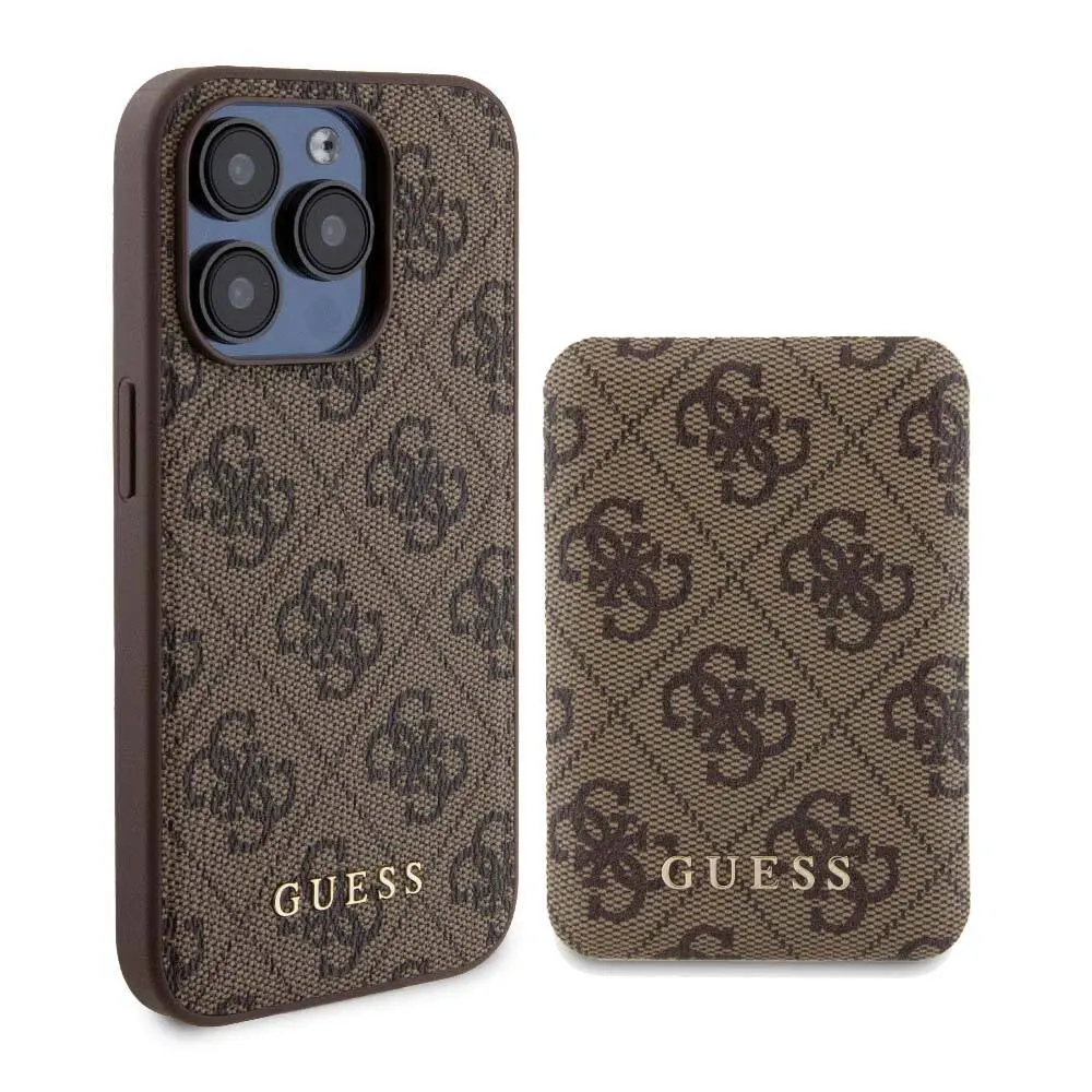 iPhone 14 Pro MagSafe Uyumlu Kılıf - Guess 4G Desenli, Powerbank Hediyeli