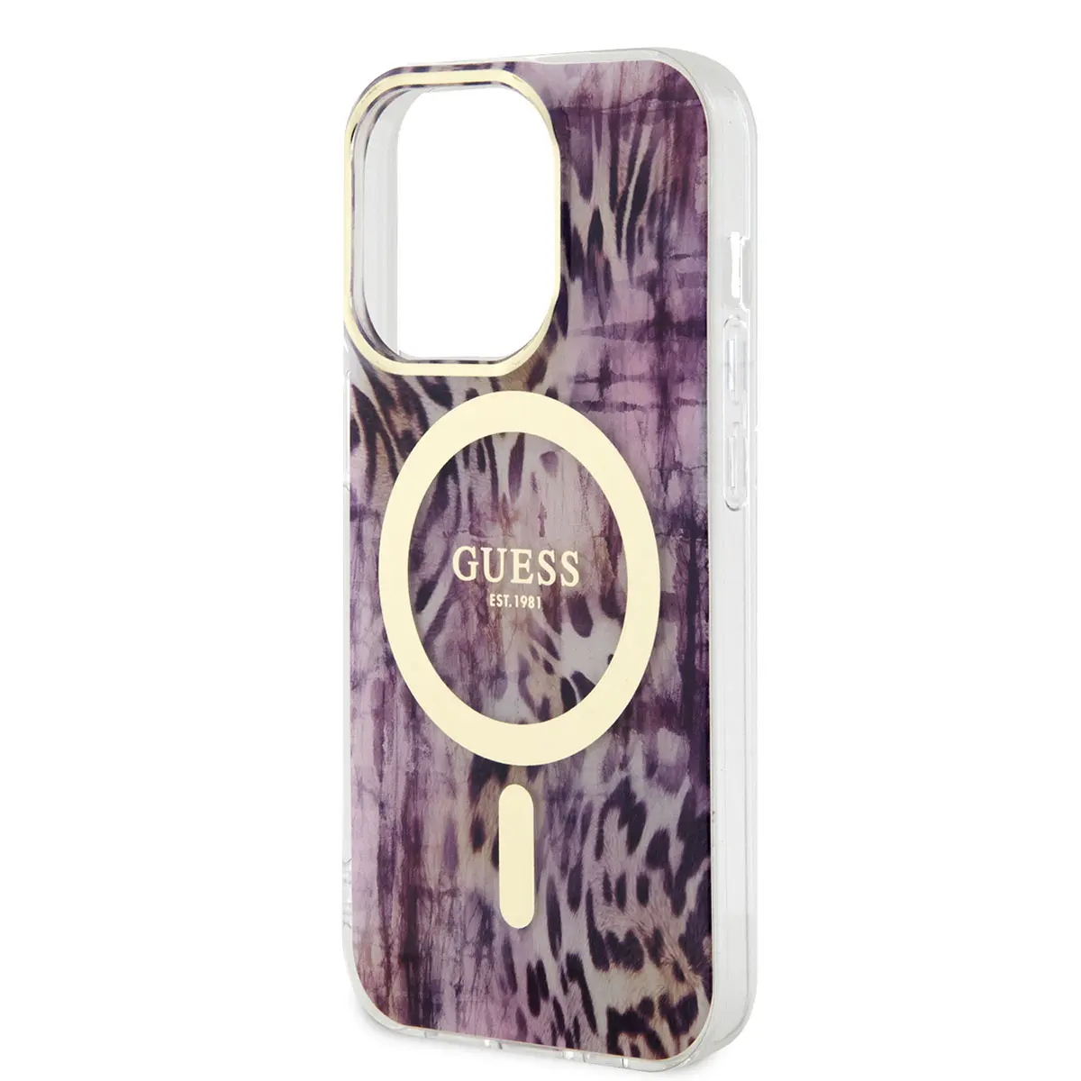 iPhone 14 Pro MagSafe Uyumlu Leopar Desenli Kılıf - Guess