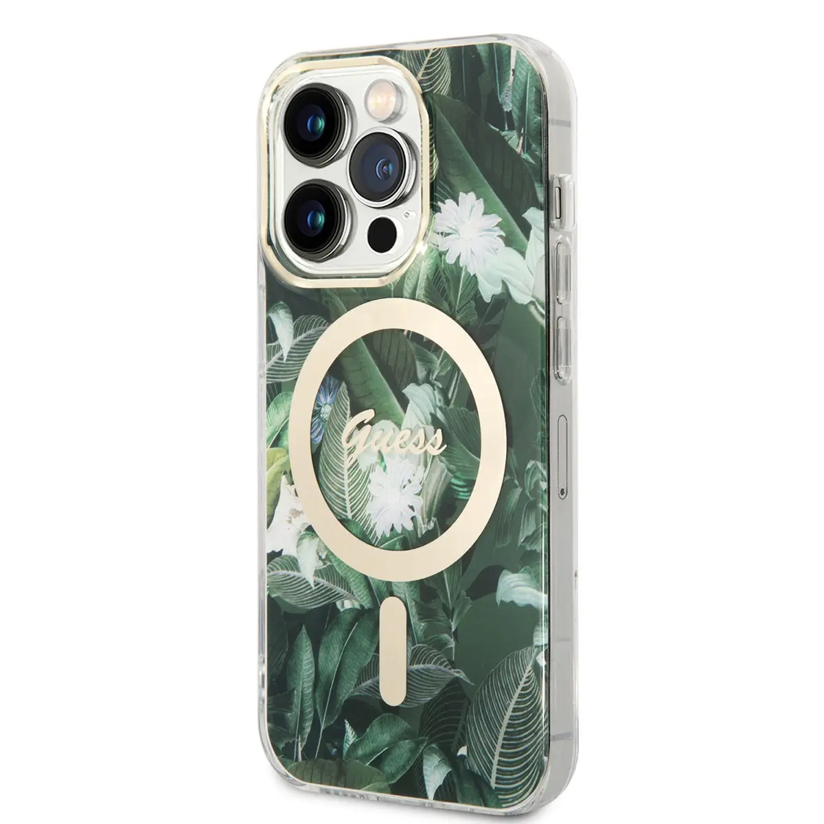 iPhone 14 Pro MagSafe Uyumlu Yaprak Desenli Kılıf - Guess