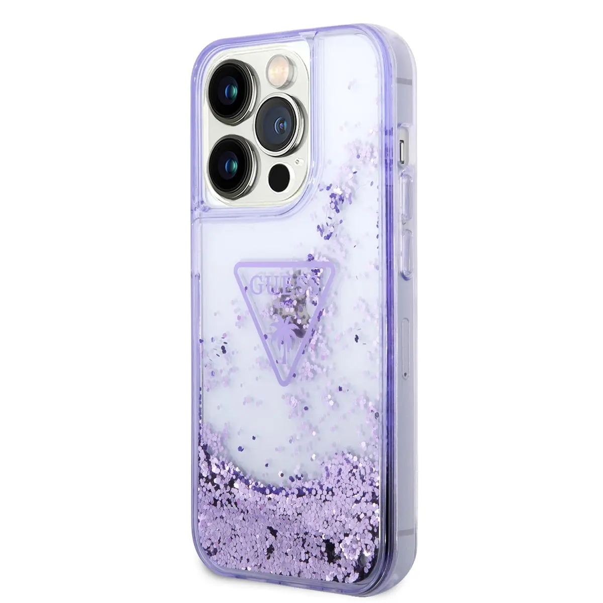 iPhone 14 Pro Sıvılı Simli Şeffaf Kılıf - Guess