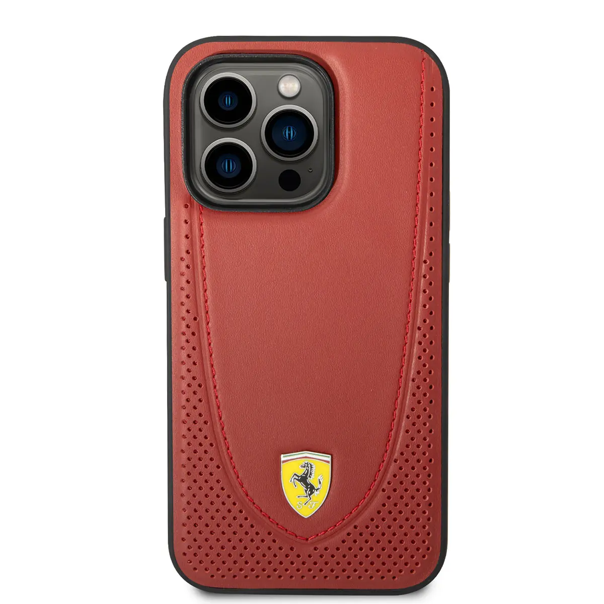 iPhone 14 Pro MagSafe Uyumlu Delikli Deri Kılıf - Ferrari