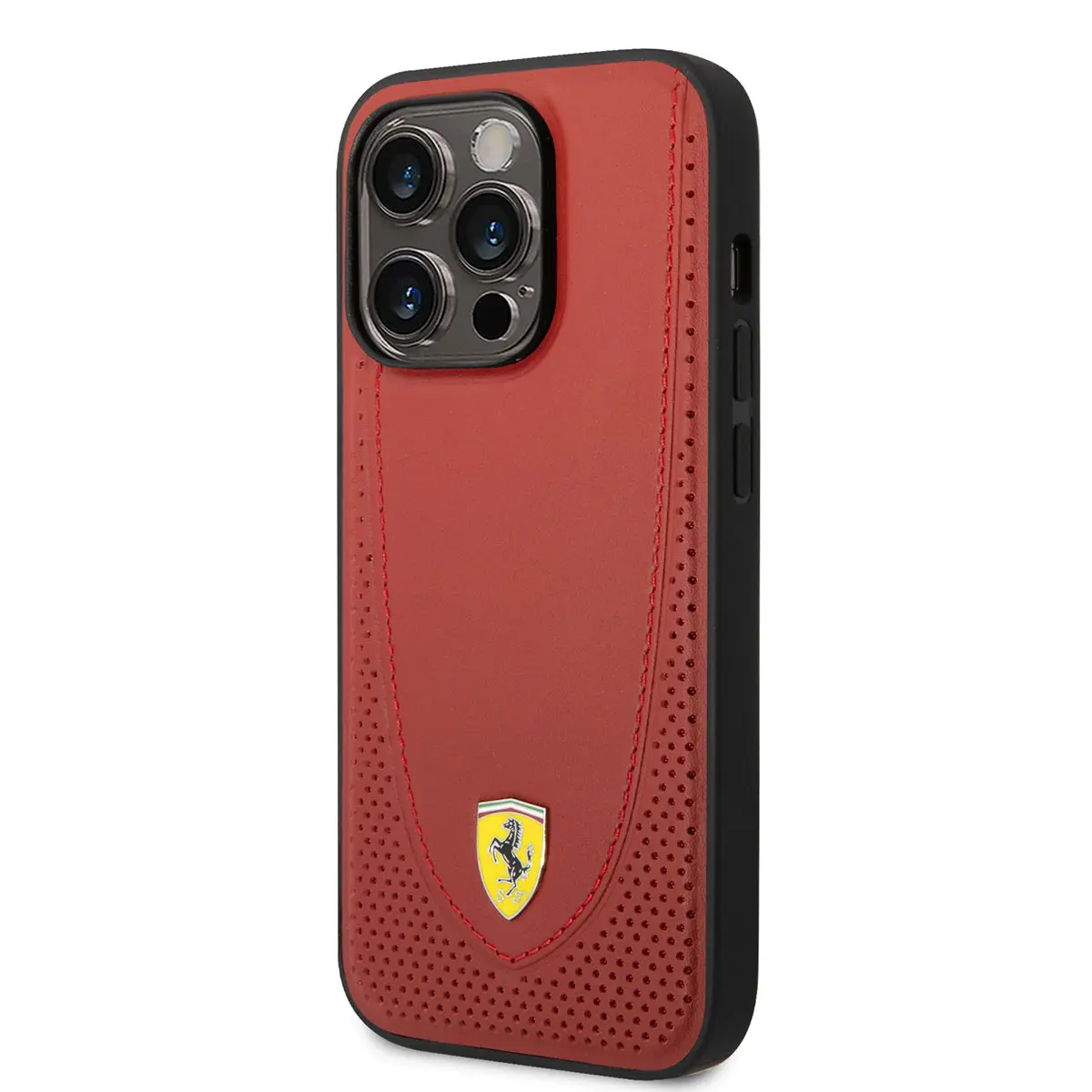 iPhone 14 Pro MagSafe Uyumlu Delikli Deri Kılıf - Ferrari