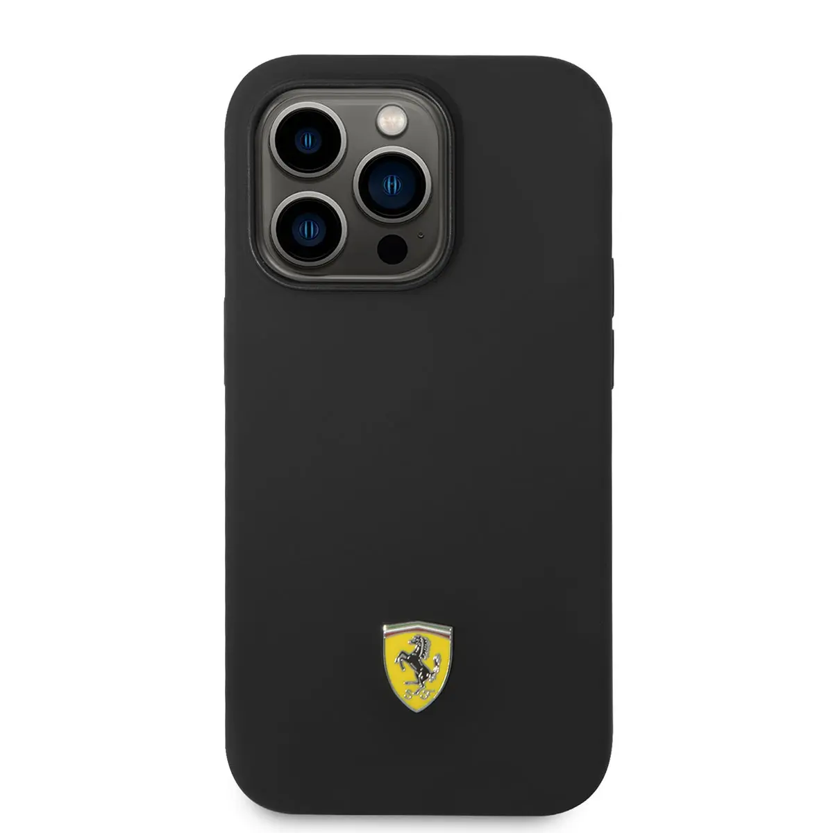 iPhone 14 Pro MagSafe Uyumlu Silikon Kılıf - Ferrari Metal Logo