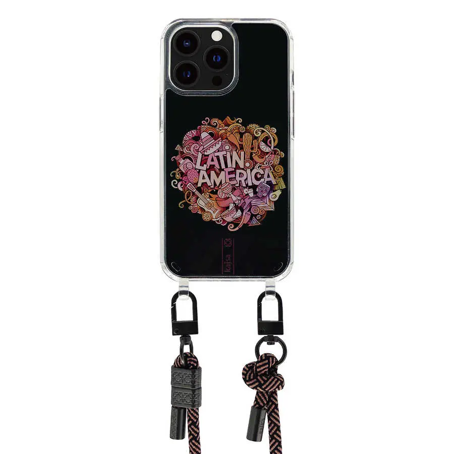 iPhone 14 Pro Şeffaf Desenli İp Askılı Kılıf - Kajsa Missy And Match