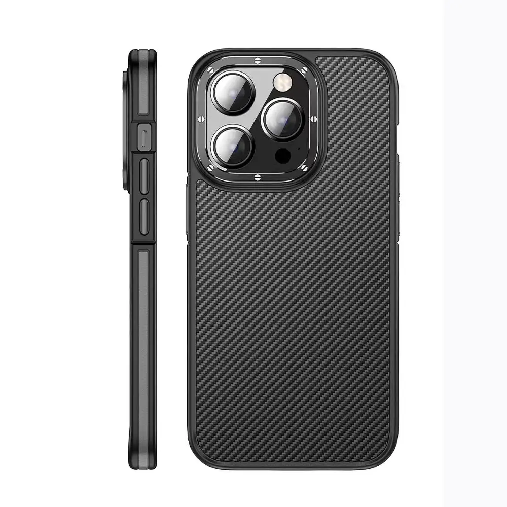 iPhone 14 Pro MagSafe Uyumlu Karbon Fiber Görünümlü Kılıf - Wlons Marin