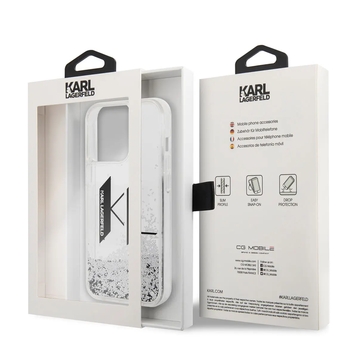 iPhone 14 Pro Sıvılı Simli Tasarım Kılıf - Karl Lagerfeld