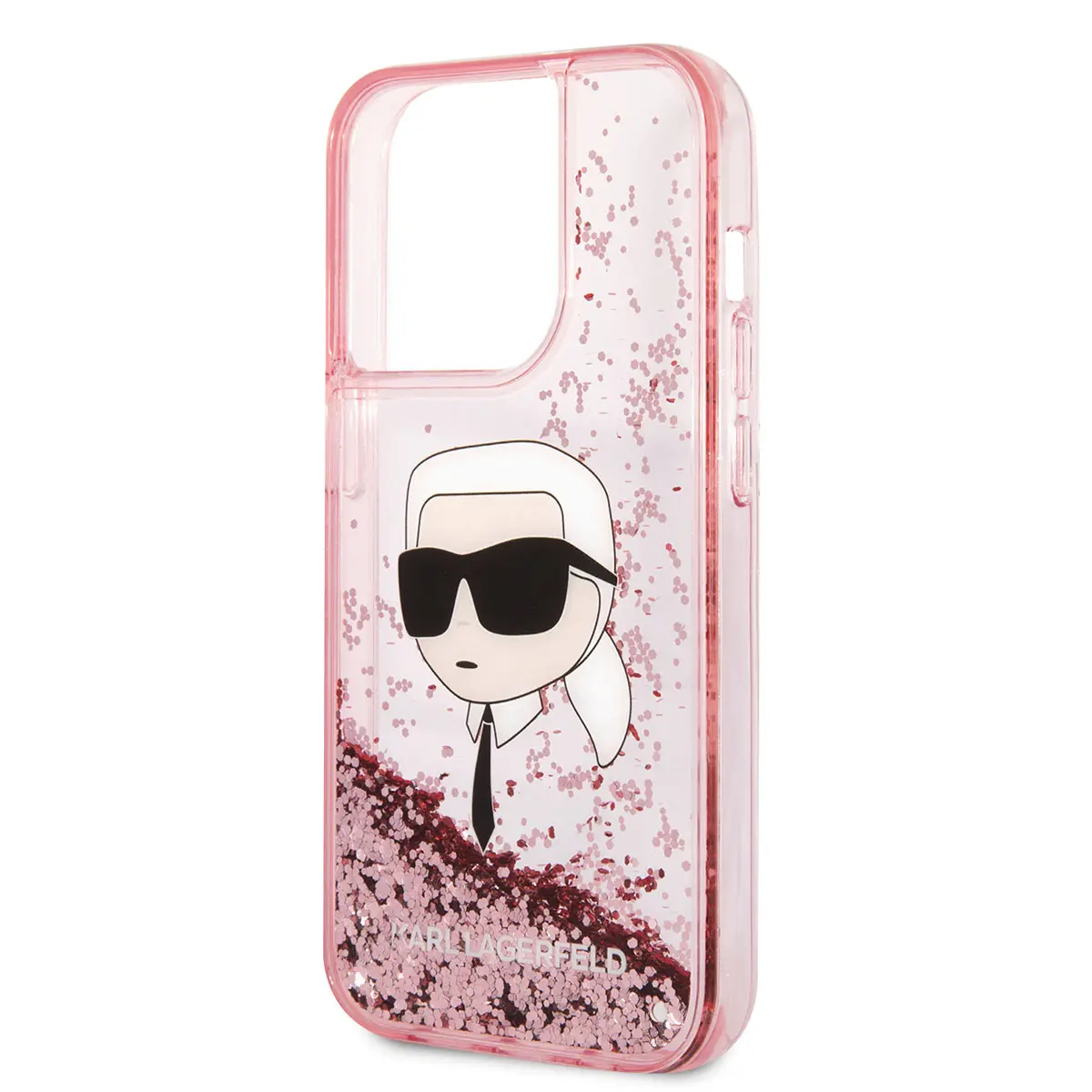 iPhone 14 Pro Sıvılı Simli Karl Head Desenli Kılıf - Karl Lagerfeld