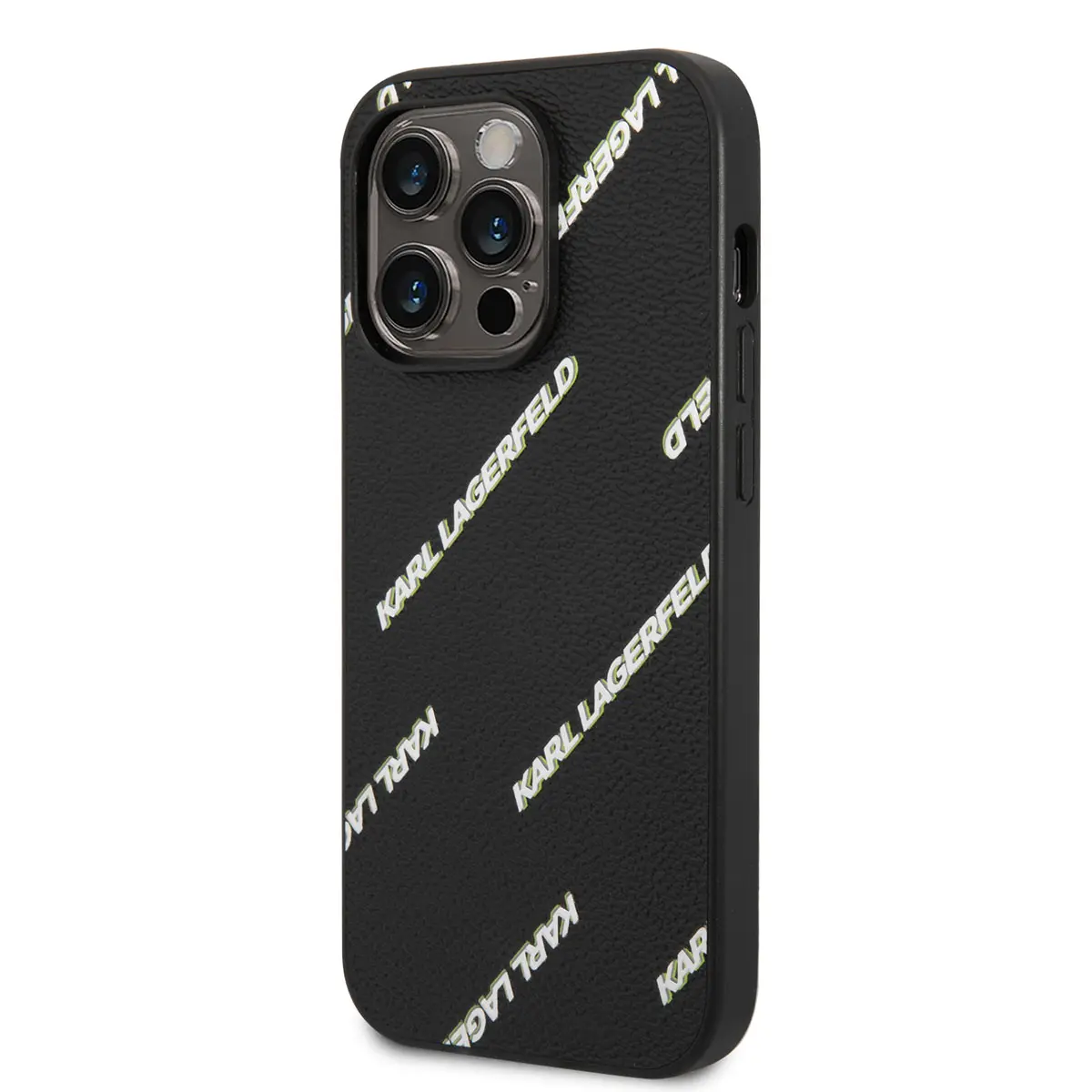 iPhone 14 Pro Suni Deri Logolu Kılıf - Karl Lagerfeld