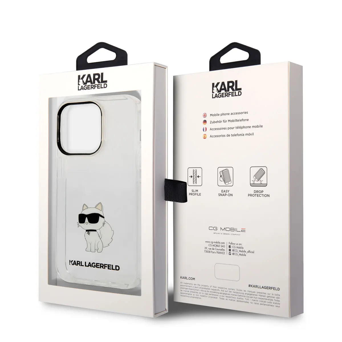 iPhone 14 Pro Şeffaf Kılıf, Choupette Dizaynlı - Karl Lagerfeld
