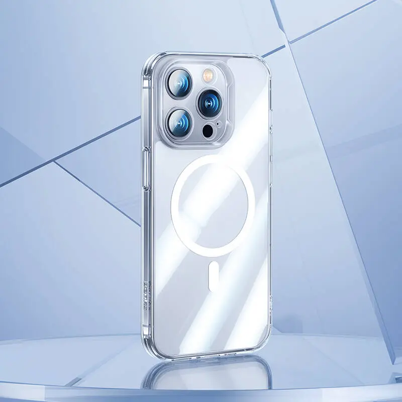 iPhone 14 Pro MagSafe Uyumlu Kamera Korumalı Şeffaf Kılıf - Benks Corning Glass