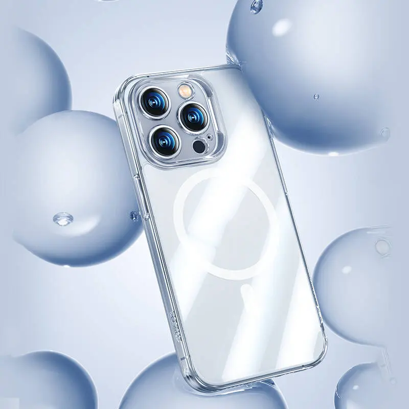 iPhone 14 Pro MagSafe Uyumlu Kamera Korumalı Şeffaf Kılıf - Benks Corning Glass