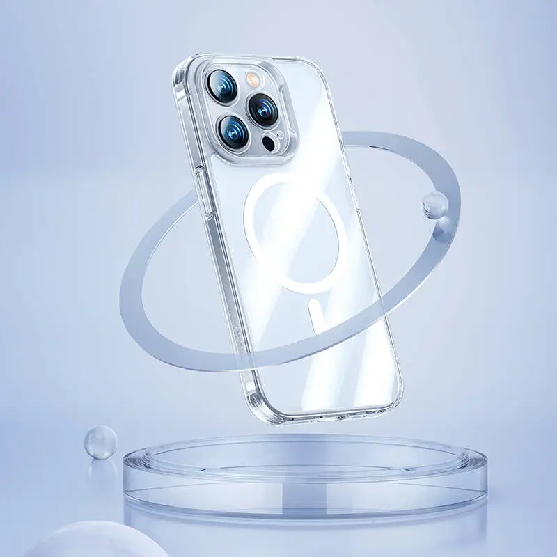 iPhone 14 Pro MagSafe Uyumlu Kamera Korumalı Şeffaf Kılıf - Benks Corning Glass