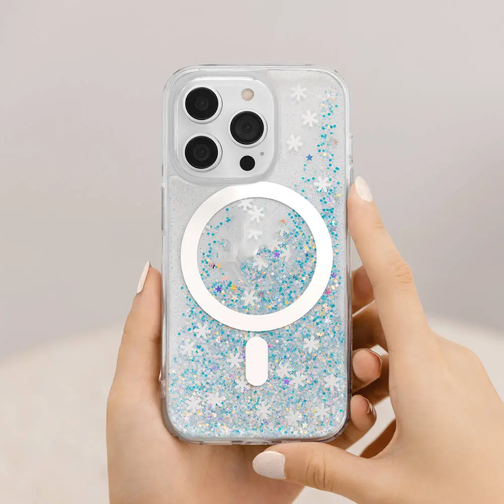 iPhone 14 Pro MagSafe Uyumlu Şeffaf Simli Kılıf - Switcheasy Starfield-M