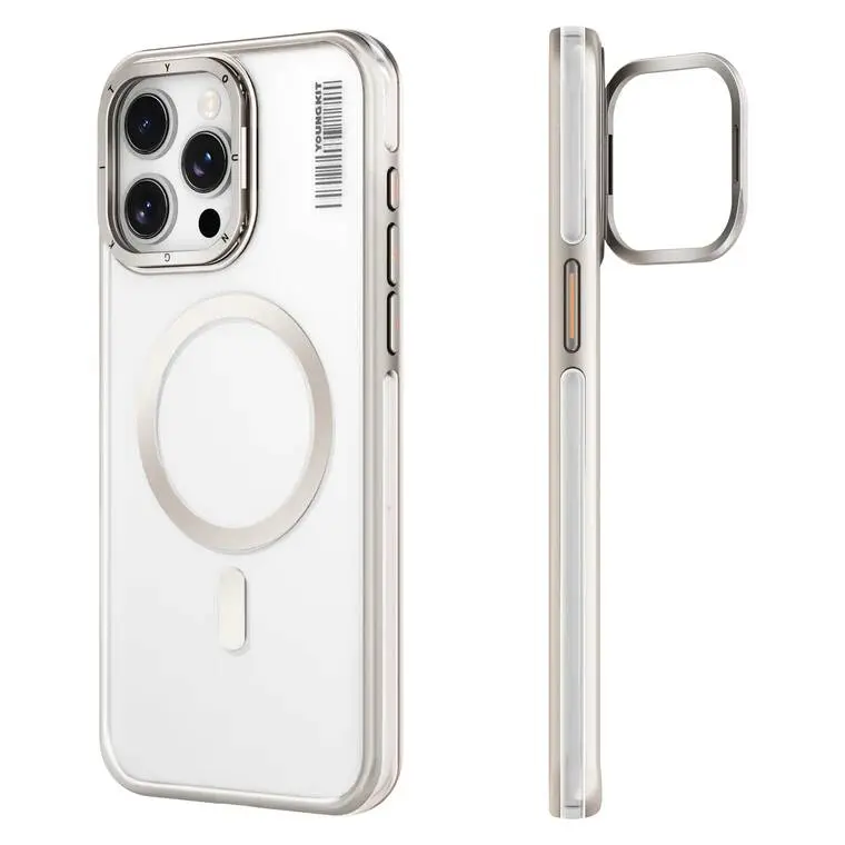Apple iPhone 14 Pro Kılıf M-safe Şarj Özellikli Sararma Önleyici Youngkit Crystal Grid Kapak