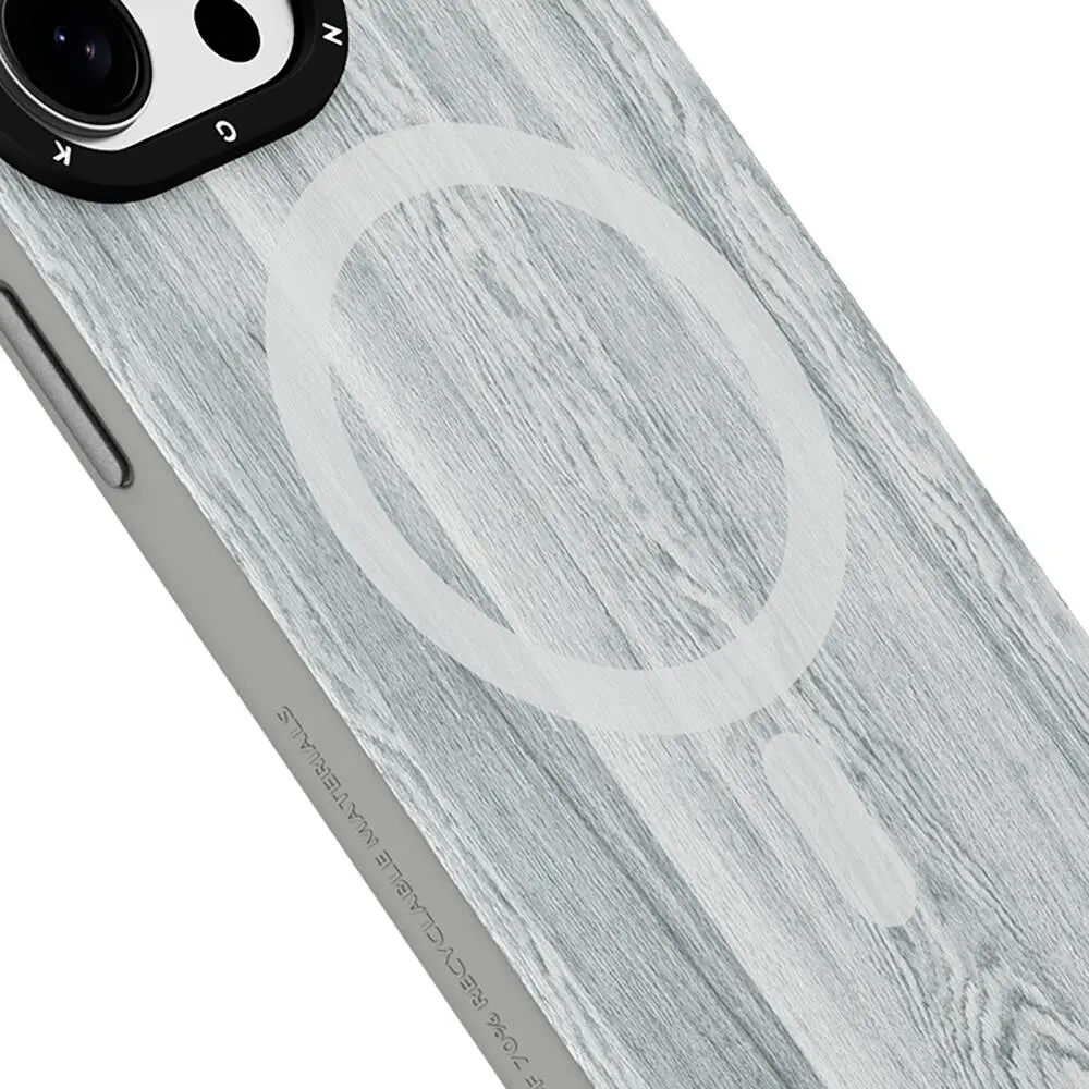 iPhone 14 Pro MagSafe Uyumlu Sararmaya Dayanıklı Kılıf - Youngkit Wood Forest