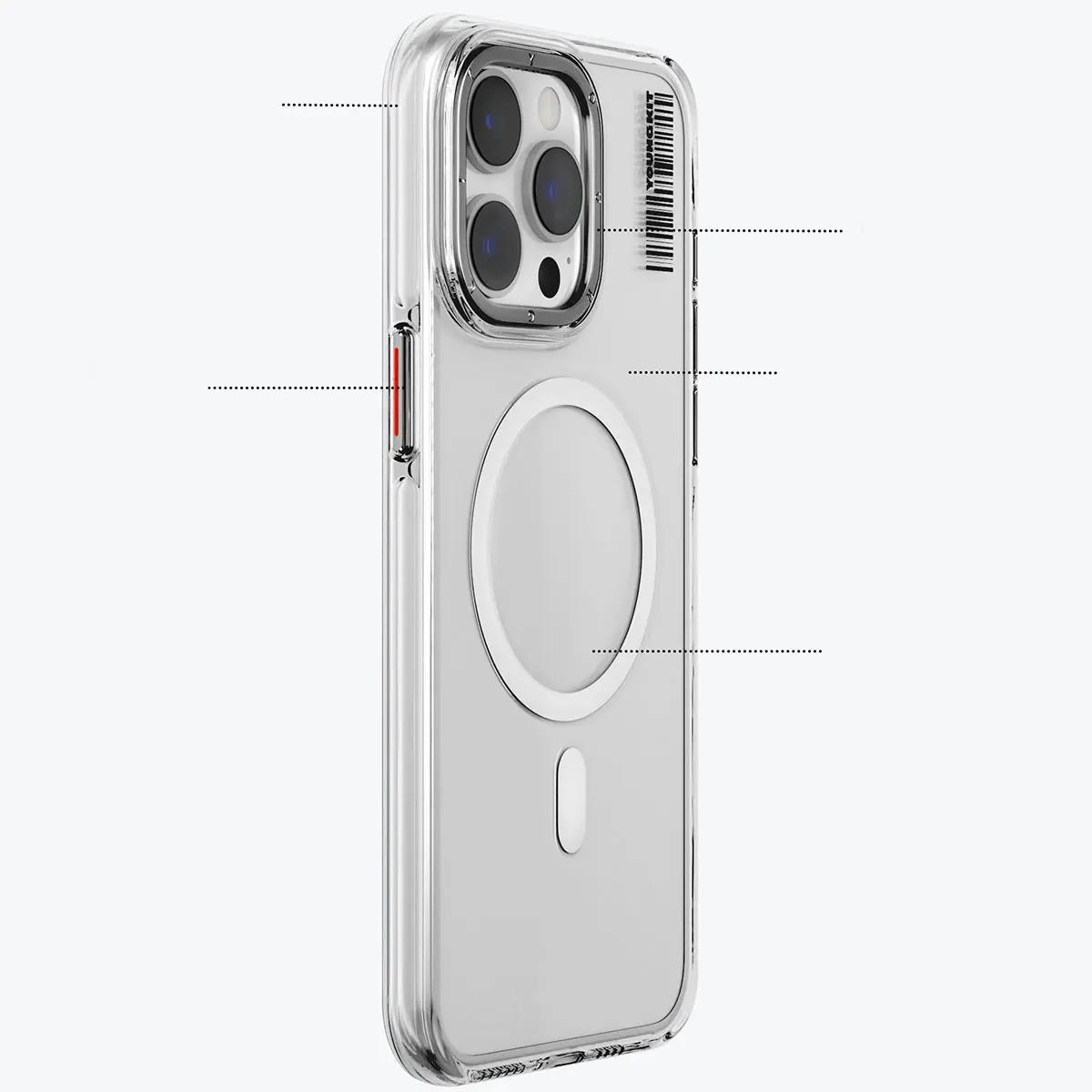 iPhone 14 Pro MagSafe Uyumlu Şeffaf Kılıf - Youngkit Crystal Shield
