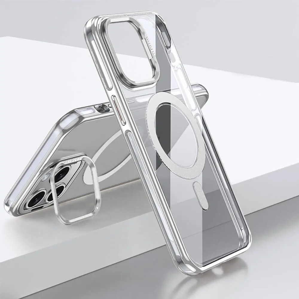 iPhone 14 Pro MagSafe Uyumlu Standlı Şeffaf Kılıf - Wlons Efsane