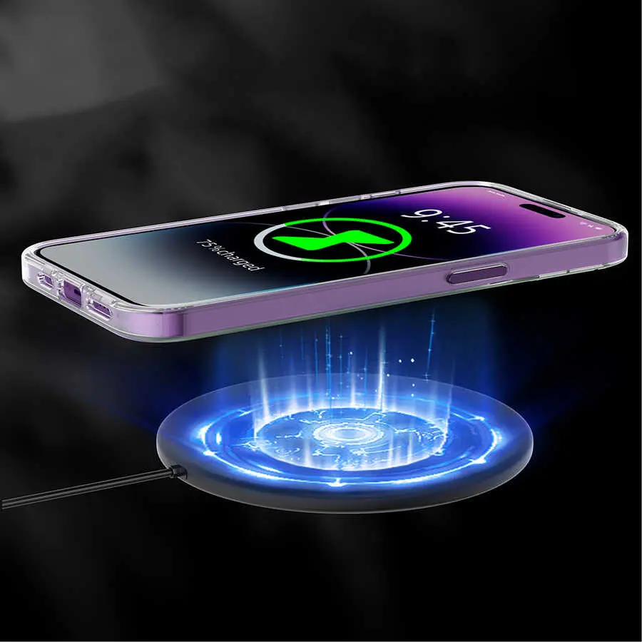 iPhone 14 Pro MagSafe Uyumlu Şeffaf Kılıf - Youngkit Coloured Glaze