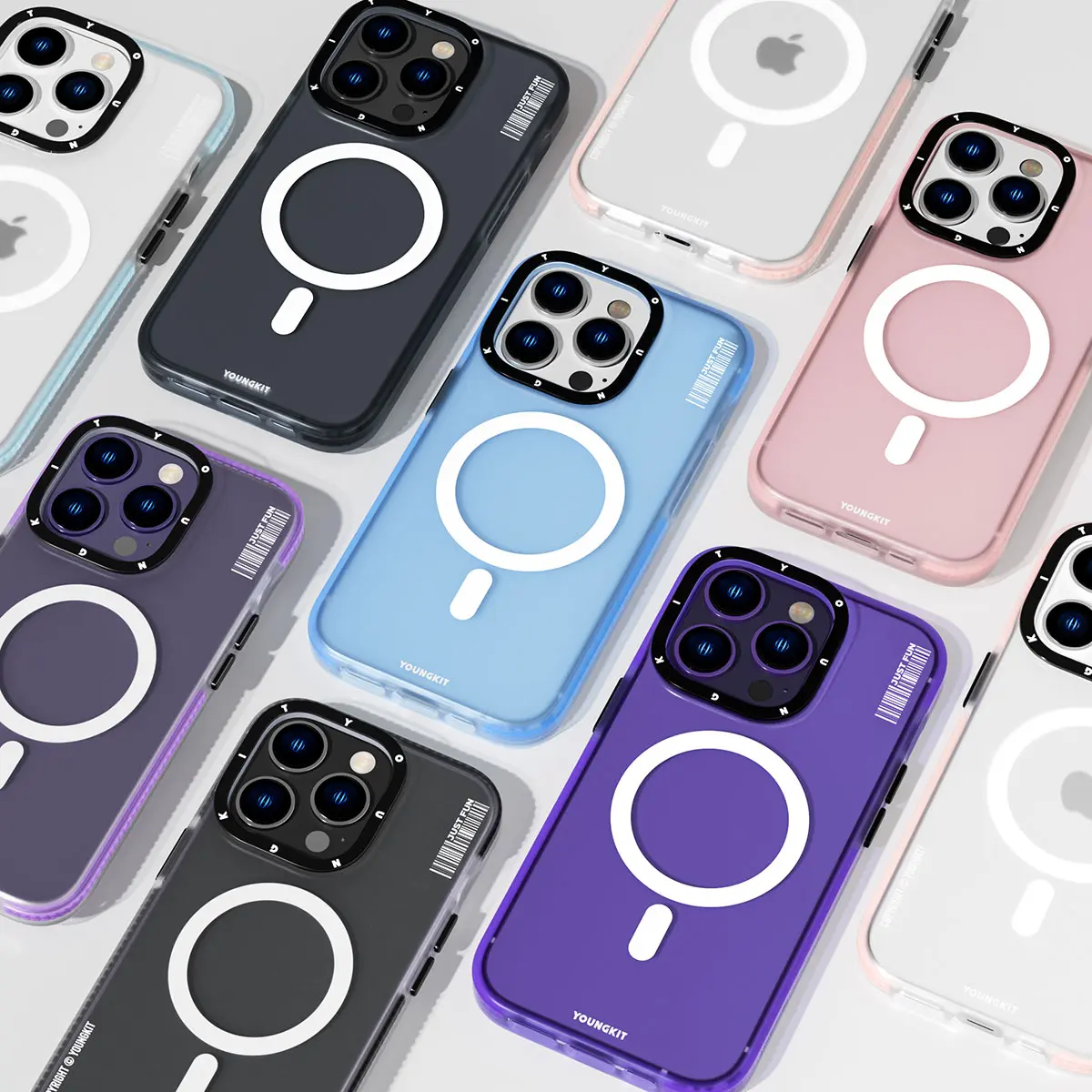 iPhone 14 Pro MagSafe Uyumlu Şeffaf Kılıf - Youngkit Colored Sand