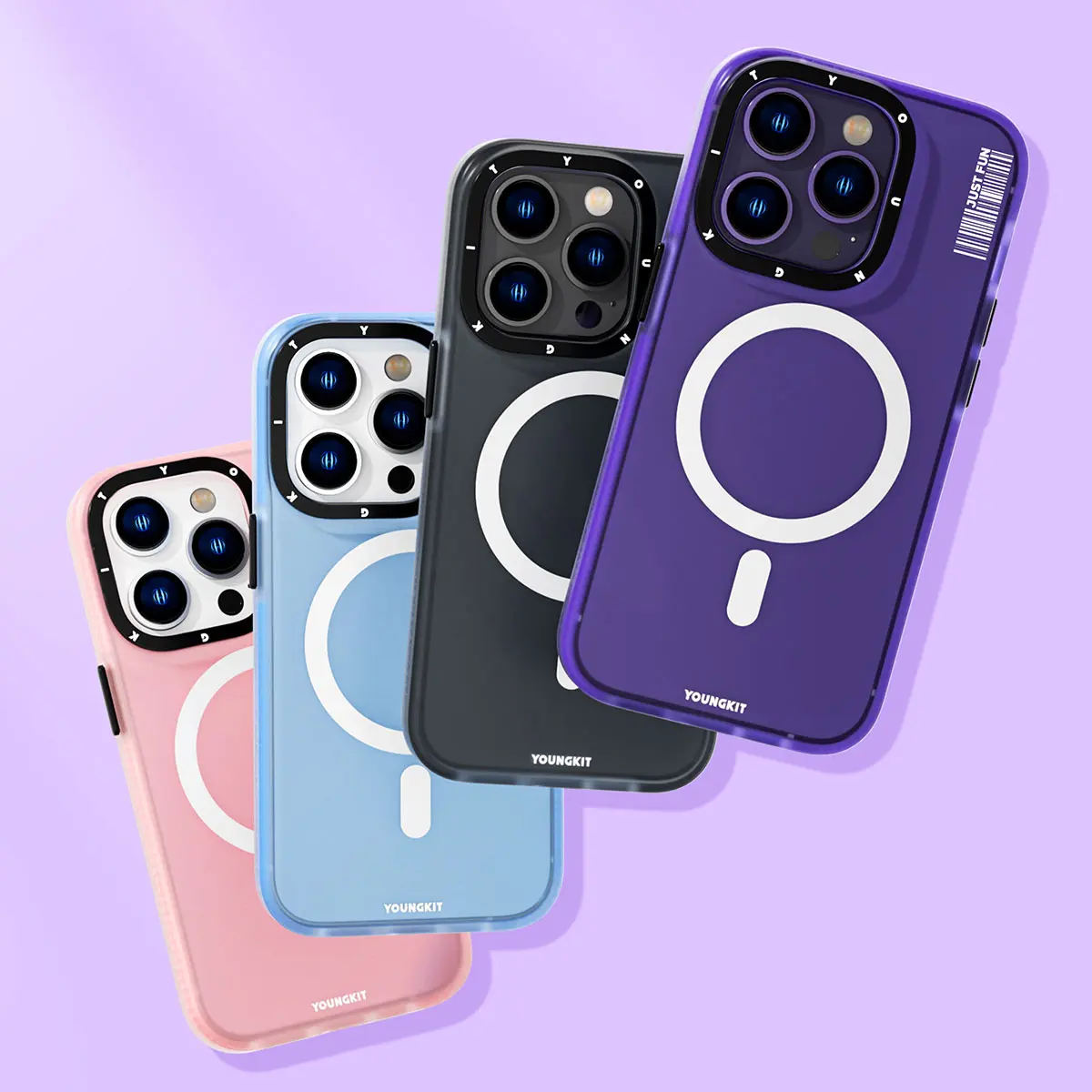 iPhone 14 Pro MagSafe Uyumlu Şeffaf Kılıf - Youngkit Colored Sand